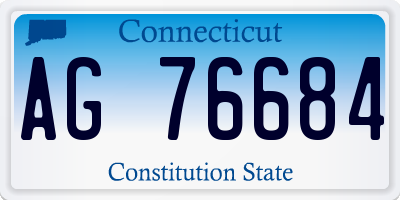 CT license plate AG76684