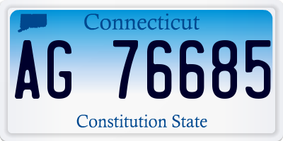 CT license plate AG76685