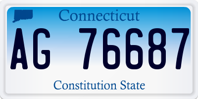 CT license plate AG76687