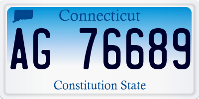 CT license plate AG76689