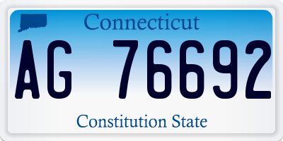 CT license plate AG76692