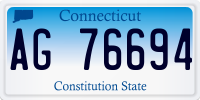 CT license plate AG76694