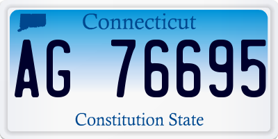 CT license plate AG76695