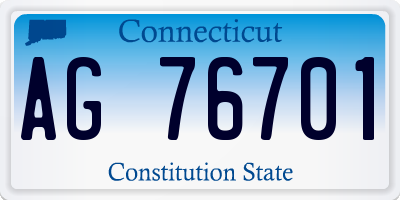 CT license plate AG76701