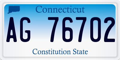 CT license plate AG76702