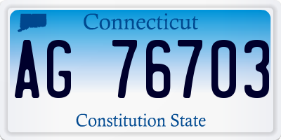 CT license plate AG76703