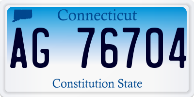 CT license plate AG76704