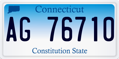 CT license plate AG76710