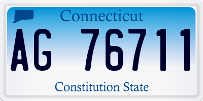 CT license plate AG76711