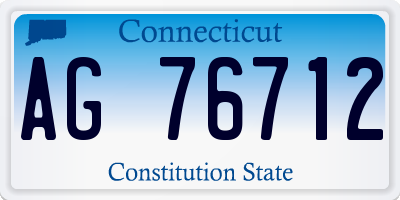 CT license plate AG76712