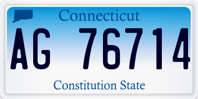 CT license plate AG76714