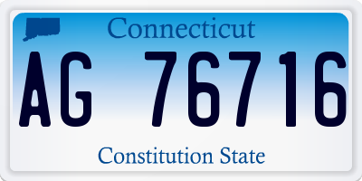CT license plate AG76716
