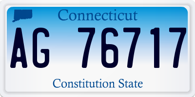 CT license plate AG76717