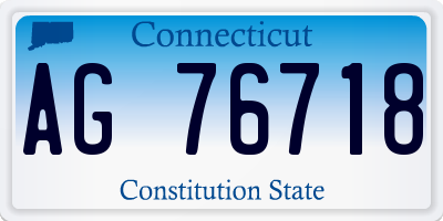 CT license plate AG76718