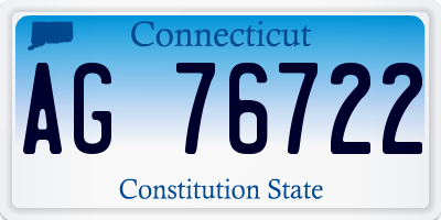 CT license plate AG76722