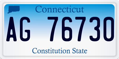 CT license plate AG76730