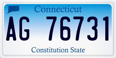 CT license plate AG76731