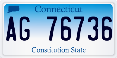 CT license plate AG76736