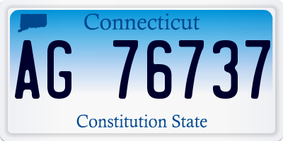 CT license plate AG76737