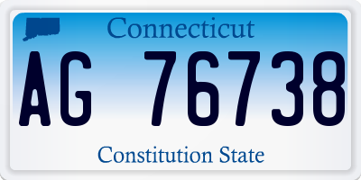 CT license plate AG76738