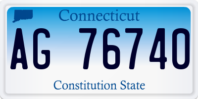 CT license plate AG76740