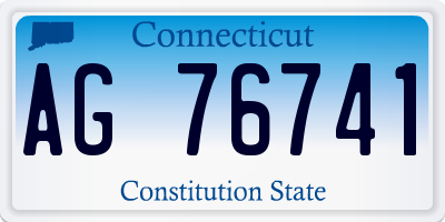 CT license plate AG76741