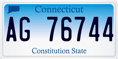 CT license plate AG76744
