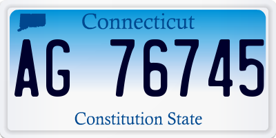 CT license plate AG76745