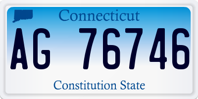 CT license plate AG76746
