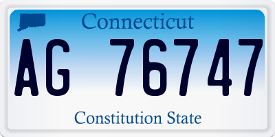 CT license plate AG76747