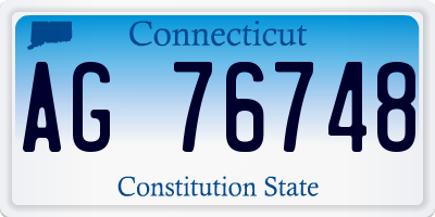 CT license plate AG76748