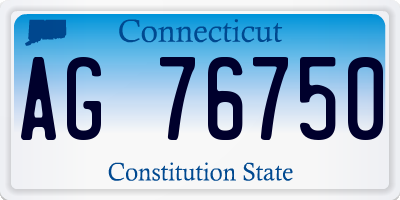 CT license plate AG76750