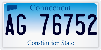 CT license plate AG76752