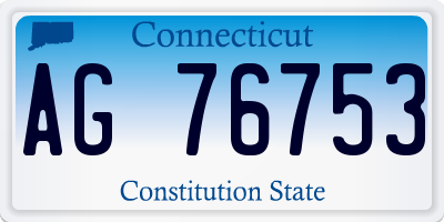 CT license plate AG76753