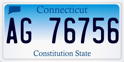 CT license plate AG76756