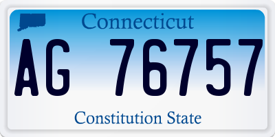 CT license plate AG76757