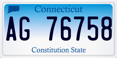 CT license plate AG76758
