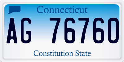 CT license plate AG76760