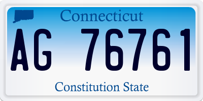 CT license plate AG76761