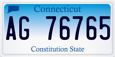 CT license plate AG76765