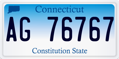 CT license plate AG76767