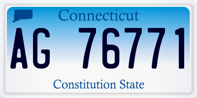 CT license plate AG76771