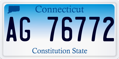 CT license plate AG76772