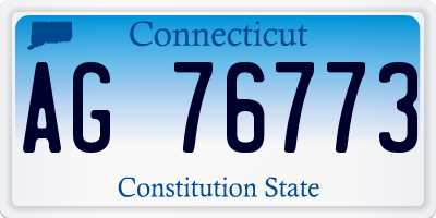 CT license plate AG76773