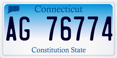 CT license plate AG76774