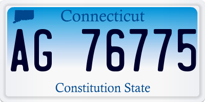CT license plate AG76775