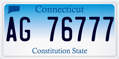 CT license plate AG76777
