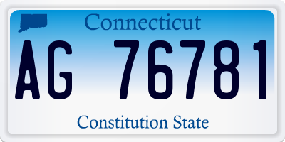 CT license plate AG76781
