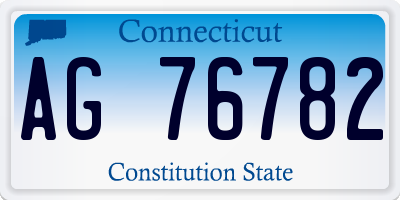 CT license plate AG76782
