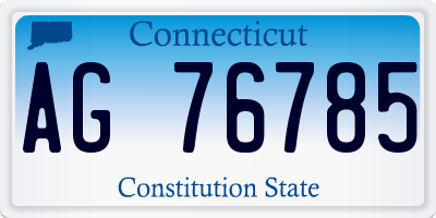 CT license plate AG76785